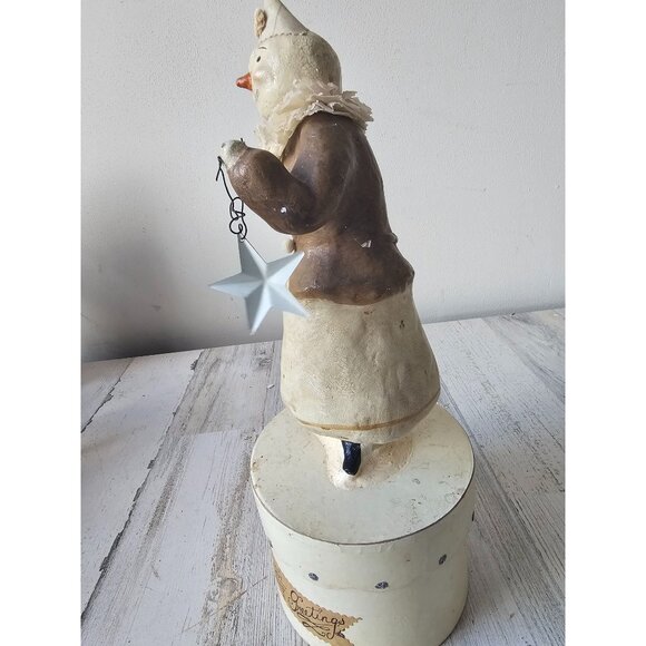 Nicole sayre snowman winter greetings star Xmas decor canister container box vin - Picture 6 of 12